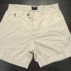 Todd Snyder Light Cream Linen Shorts, 32W, 7in Inseam